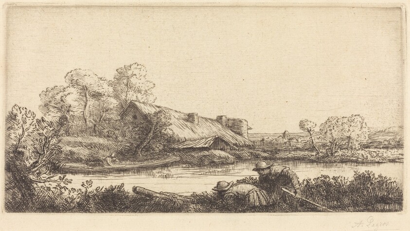 Farm along the River seen by Evening Light (La ferme sur la riviere: Effet du soir)