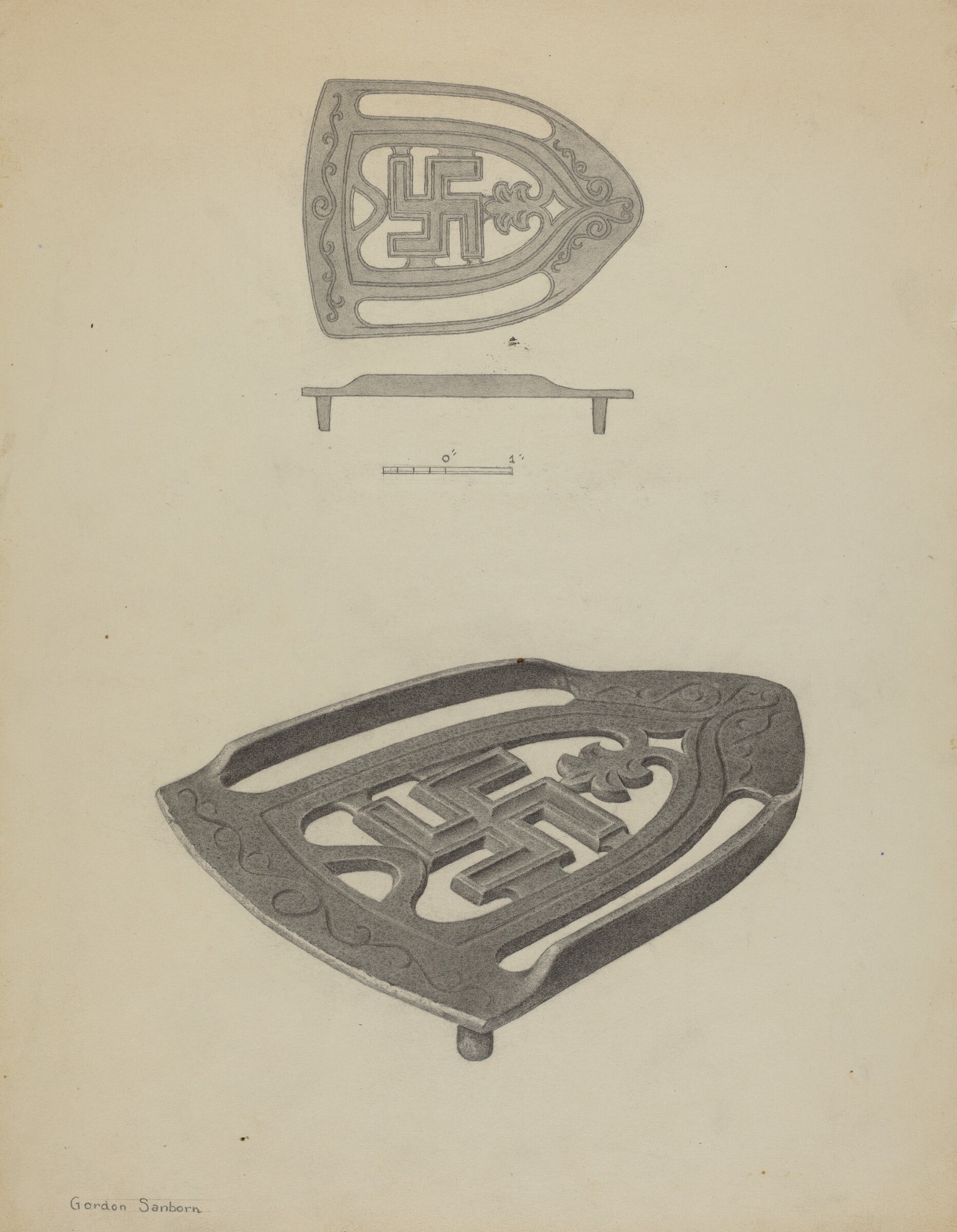 Flat Iron Holder, Gordon Sanborn, c. 1938