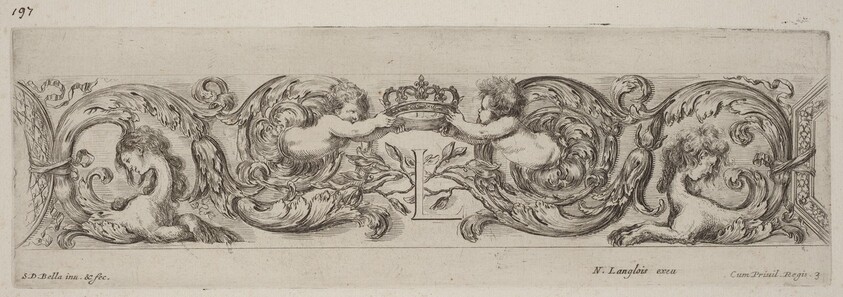 Ornamental Frieze with Letter L (Louis XIV)