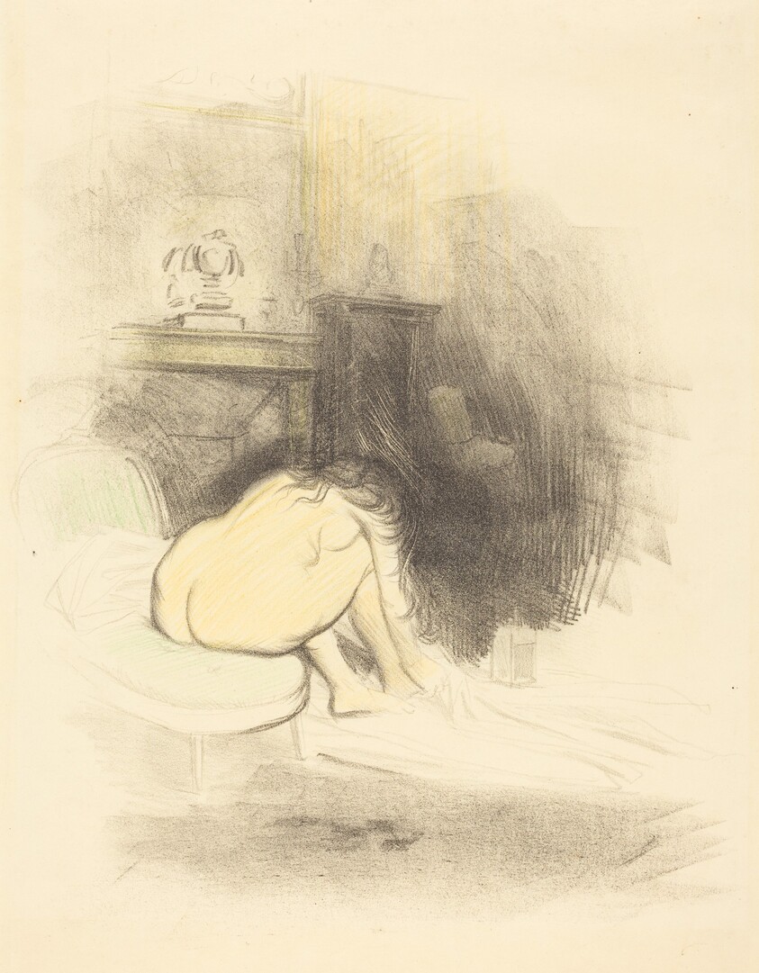 Femme nue, s'essuyant les pieds (planche en hauteur) (Nude Woman Drying Her Feet) (vertical plate)