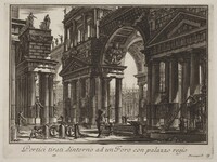 Portici tirati dintorno ad un Foro con palazzo regio, Giovanni Battista Piranesi, 1750