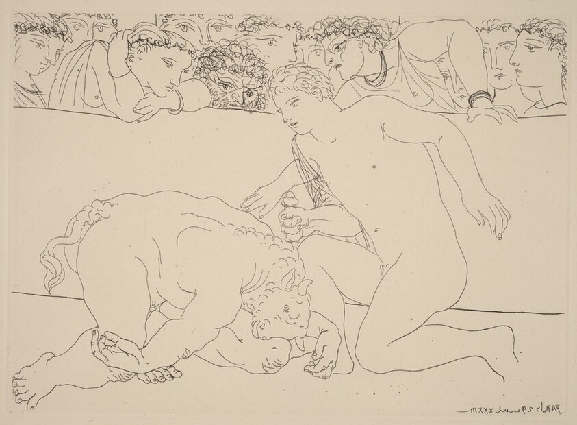 In the Arena. Young Man Kills the Minotaur (Dans l'arène. Jeune homme achevant le minotaure)