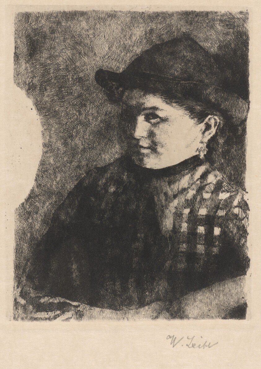 Bust of a Young Peasant Girl in a Plaid Jacket