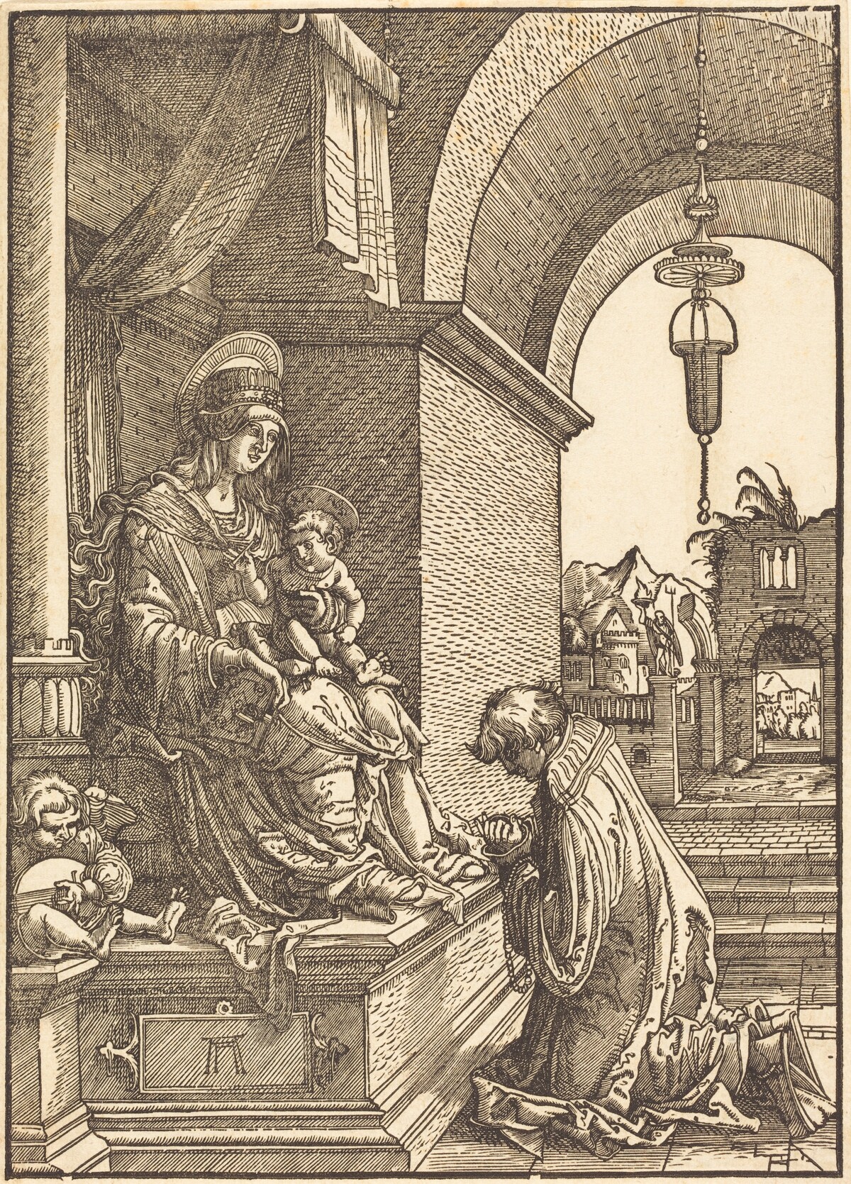 A Cleric Kneeling before the Virgin and the Christ Child