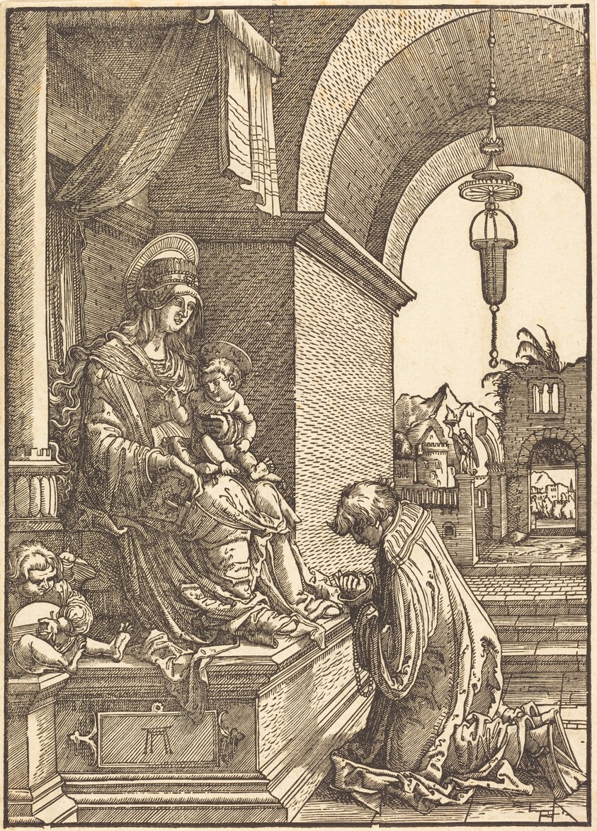 A Cleric Kneeling before the Virgin and the Christ Child