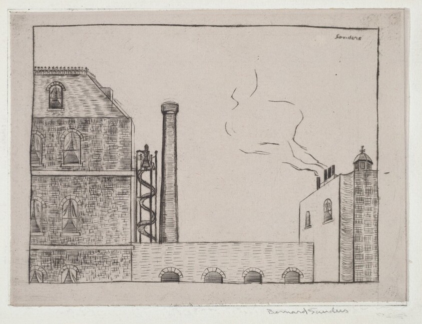 Untitled (Skyline With Woman on Stairs)