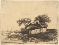 Cottage with White Paling, William Byron after Rembrandt van Rijn