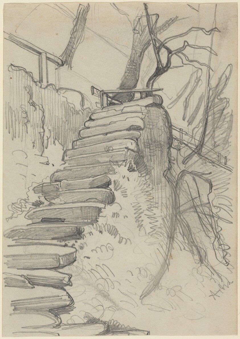 Flight of Stone Steps in a Garden