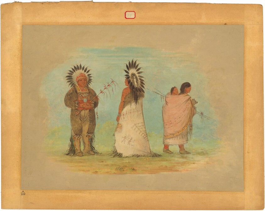 Two Ottoe Chiefs and a Woman