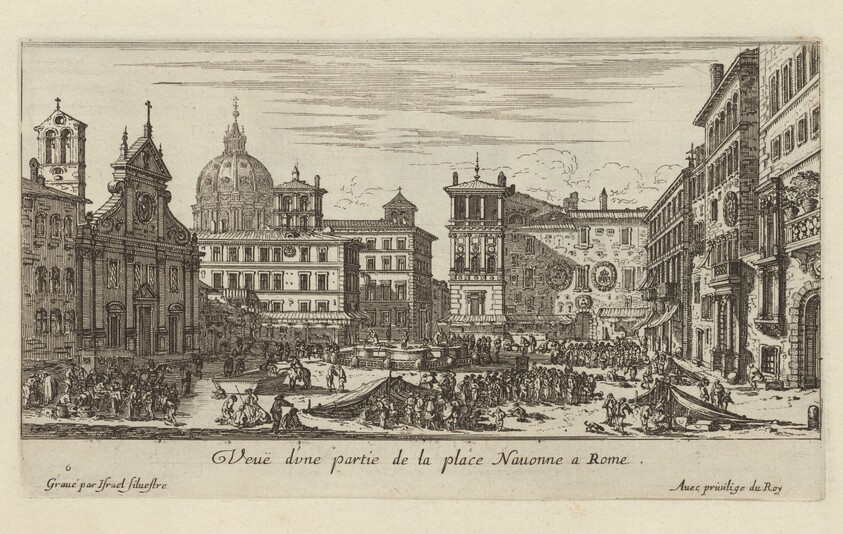 Veuë d'une partie de la place Navonne a Rome