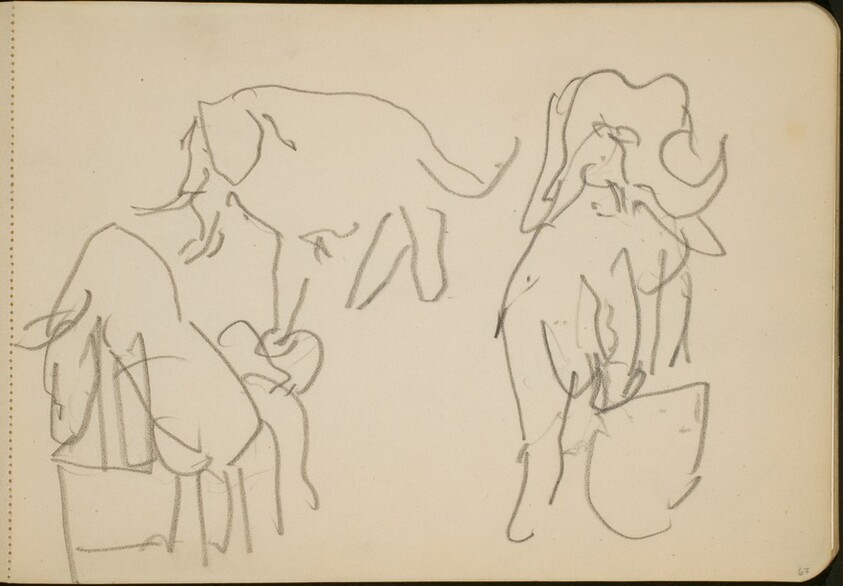 Zirkusnummer mit Elefanten (Circus Act with Elephants) [p. 67]
