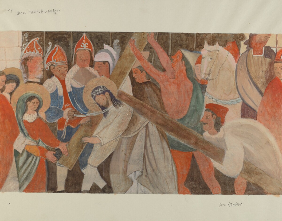 Station of the Cross No. 4: "Jesus Meets His Mother"