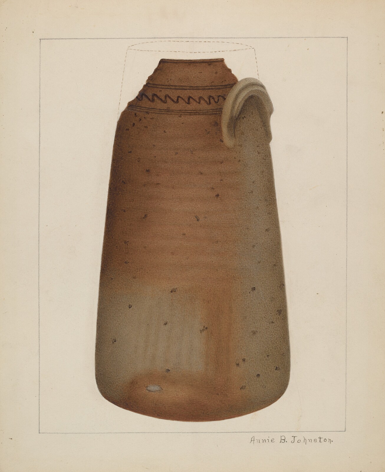 Stoneware Churn, Annie B. Johnston, c. 1937
