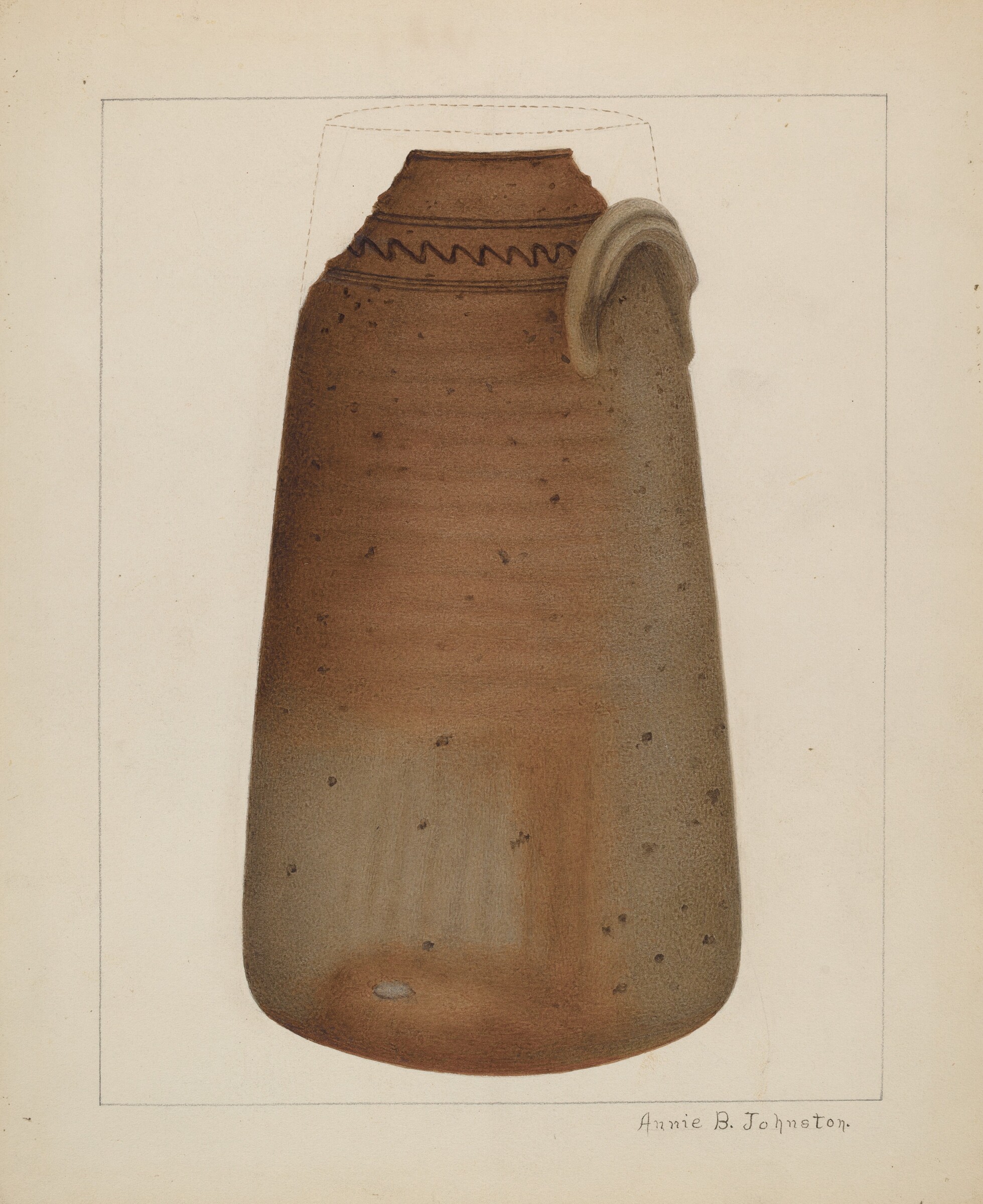 Stoneware Churn, Annie B. Johnston, c. 1937