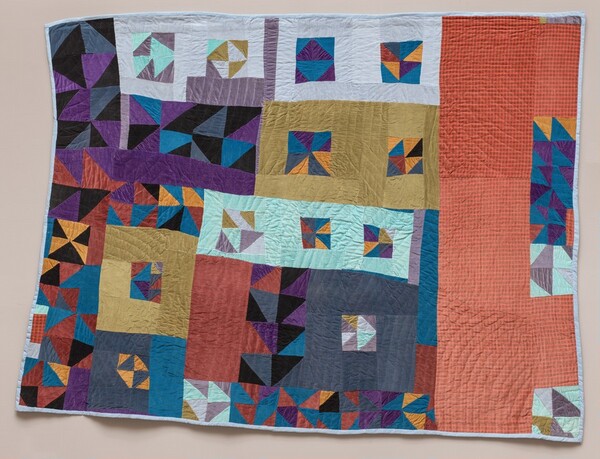 Untitled (framed half-squares four patch)