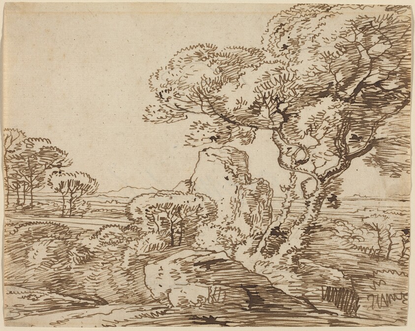 Landscape with Trees and Craggy Rocks