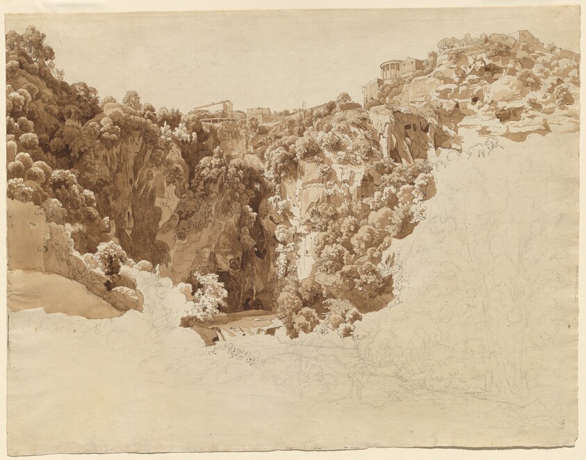 Tivoli and the Temple of the Sibyl above the Aniene Gorge