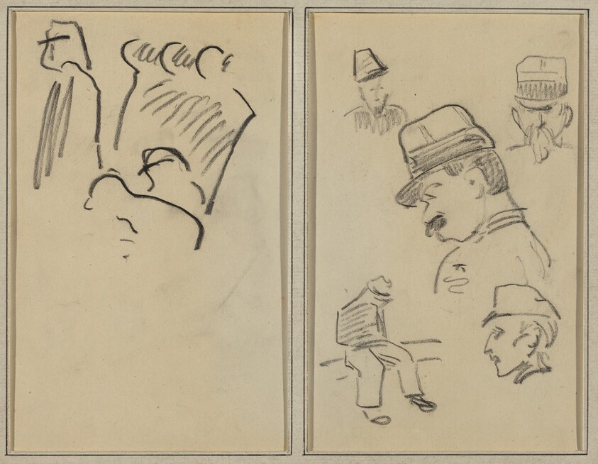 Soldiers; Four Soldiers and a Seated Figure [verso]