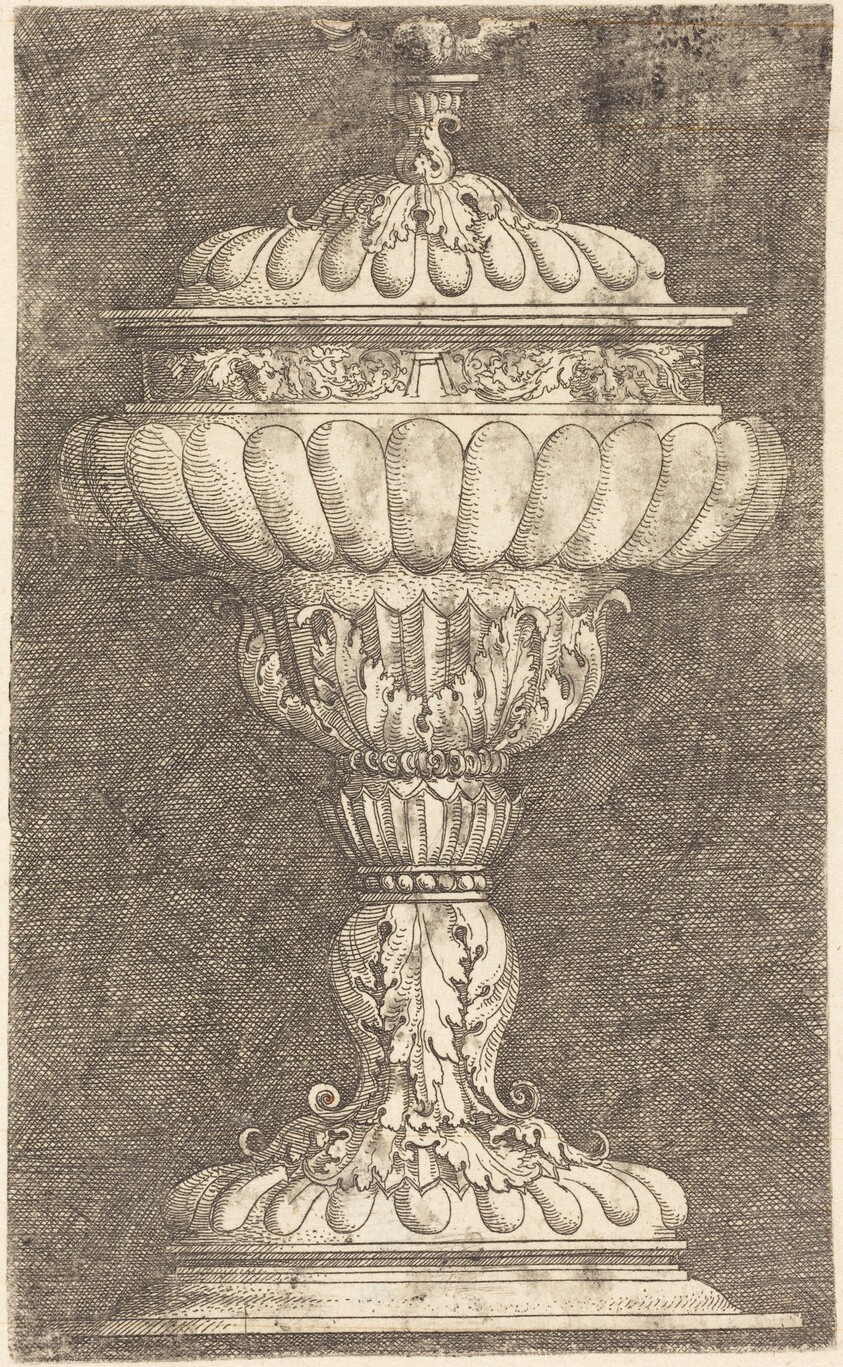 Covered Goblet with Winged Ball