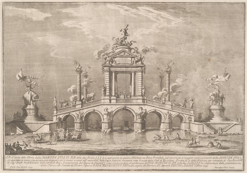 The Prima Macchina for the Chinea of 1755: A Triumphal Bridge with Antiquities from Herculaneum