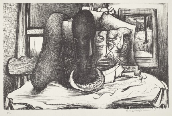 Untitled (Primitive Sculpted Heads - Still Life)