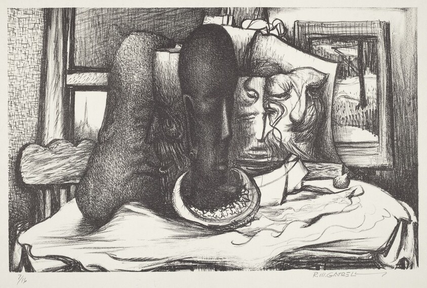 Untitled (Primitive Sculpted Heads - Still Life)