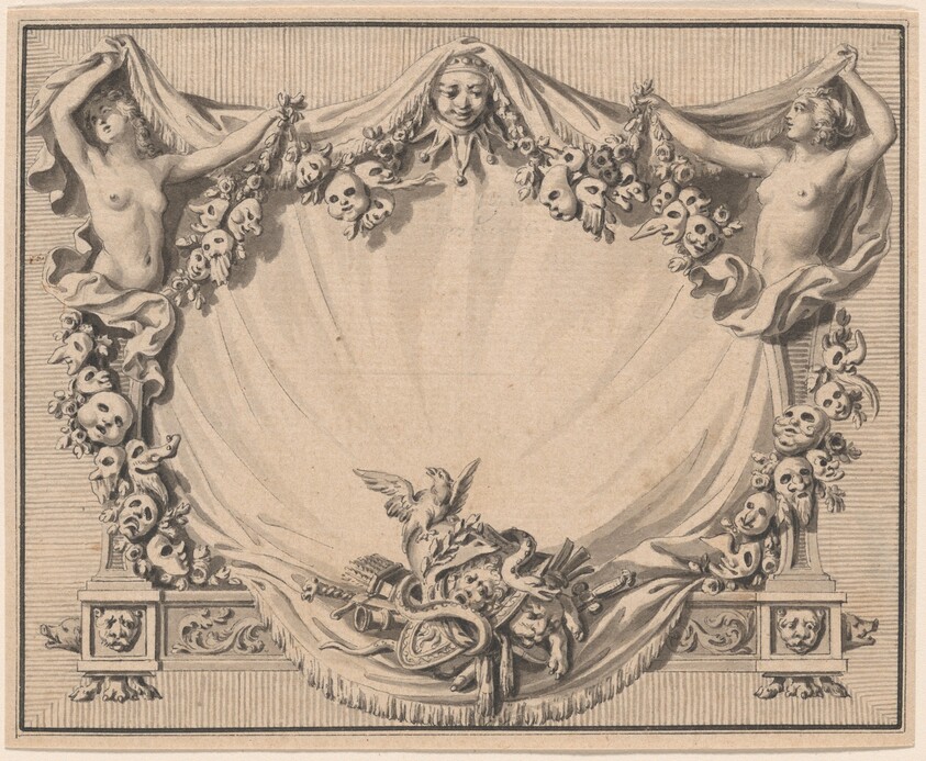 A Cartouche with Theater Masks