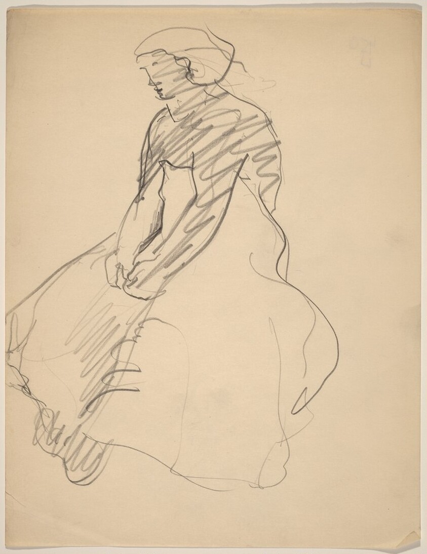 Seated Woman, Three-quarters View to the Left, Hands on Lap