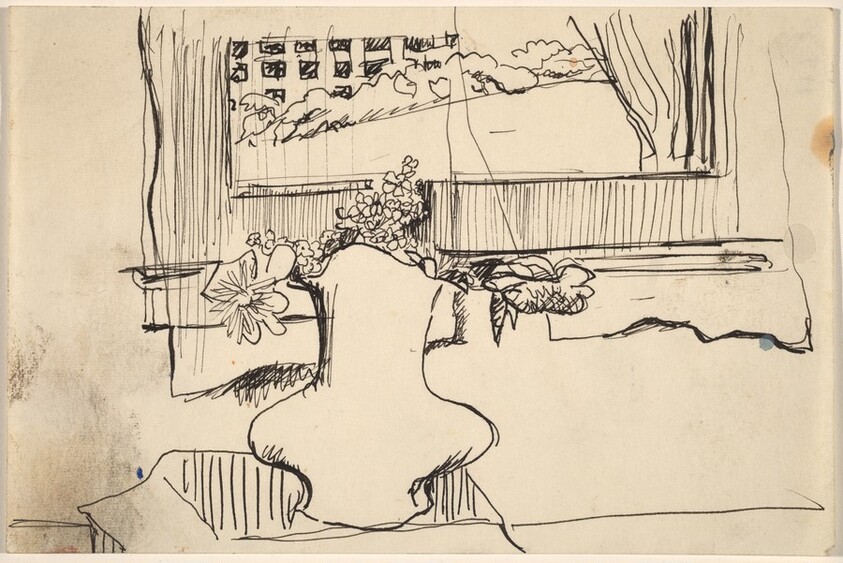 Vase of Flowers with Window View Behind