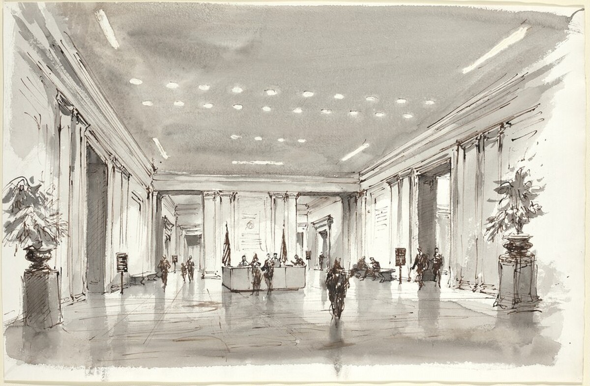 View of Constitution Avenue Entrance to the National Gallery