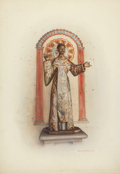 Statue of Santo (probably St. Dominic)