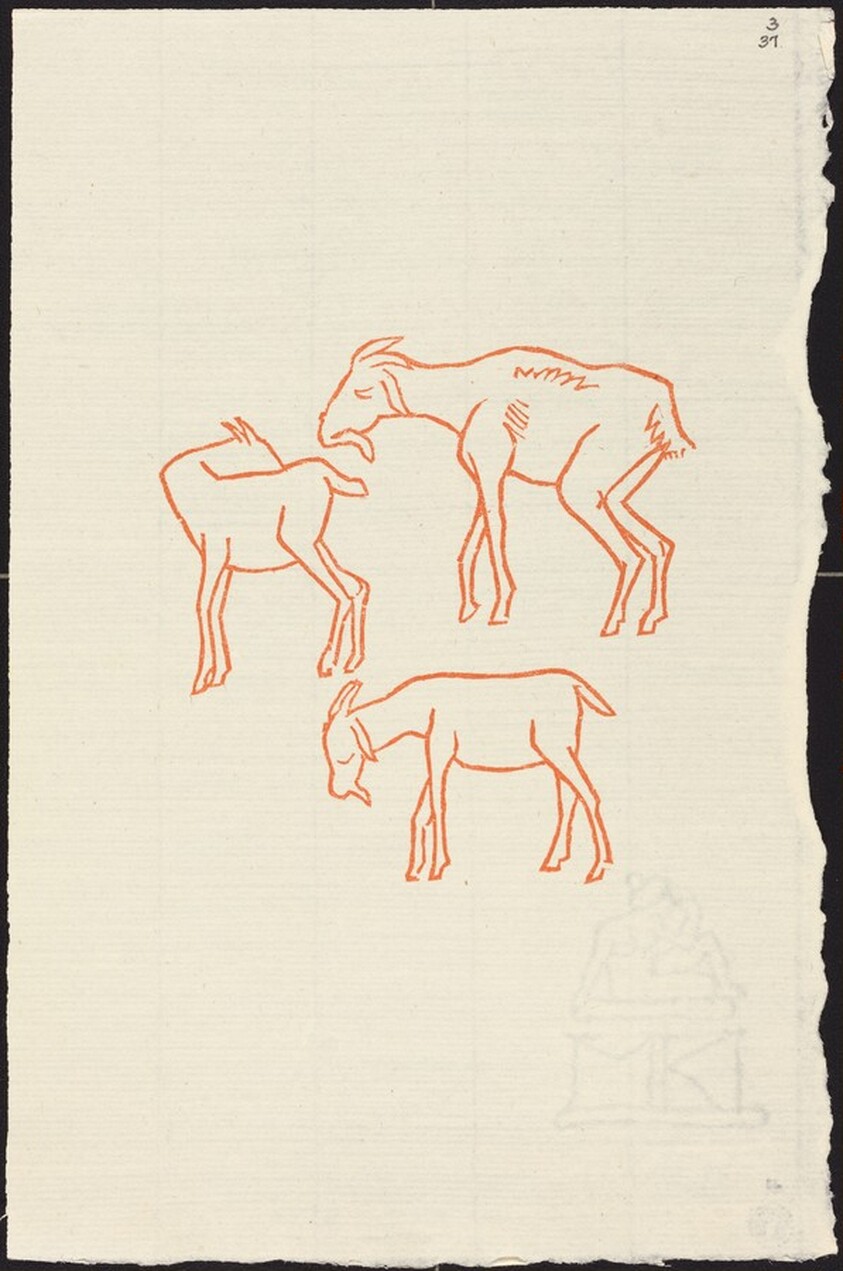 Third Book: Three Goats, Fifth Plate (Chevreaux, cinquieme planche)