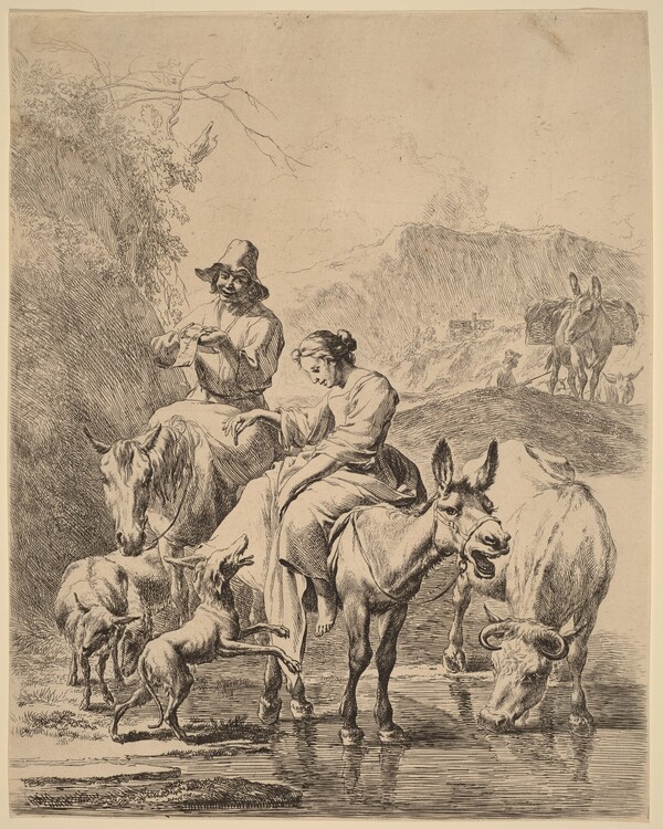 Shepherdess on a Donkey