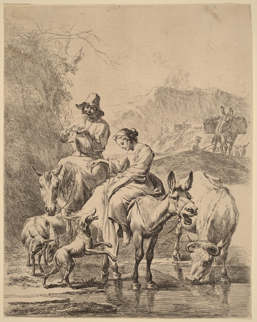 Shepherdess on a Donkey
