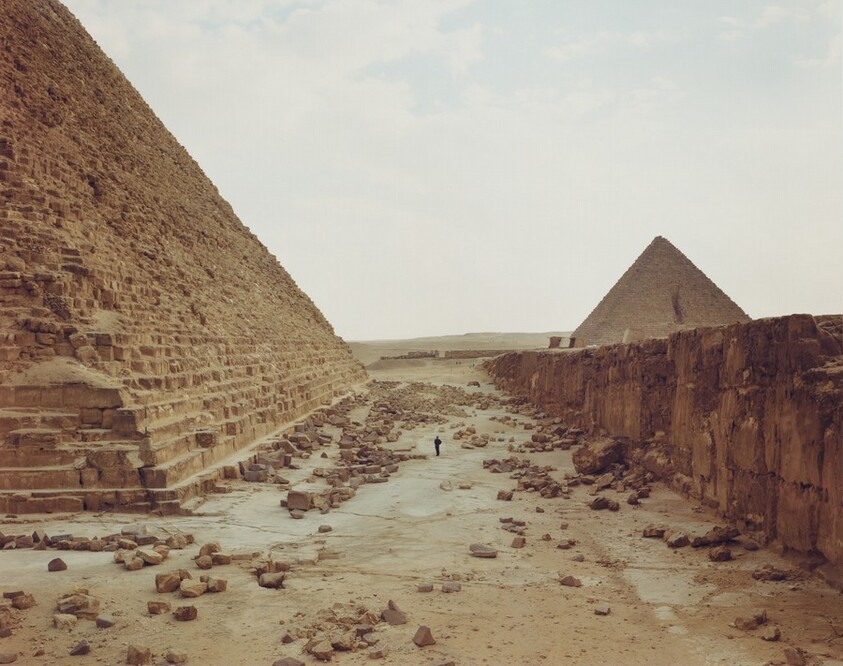 White Man Contemplating Pyramids, Egypt