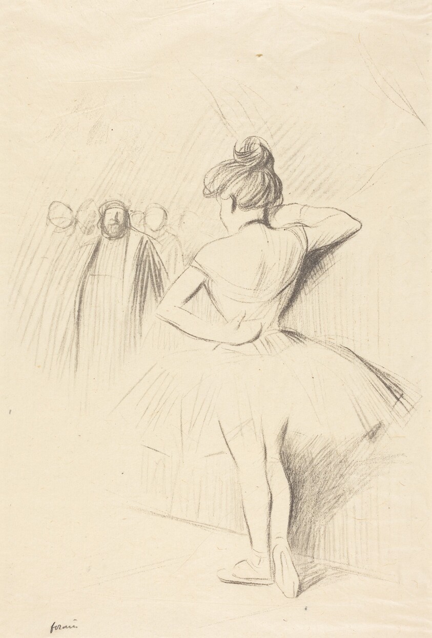 Danseuse accotée contre un portant (avec des figurants) (Dancer Leaning against an Upright (with extras))