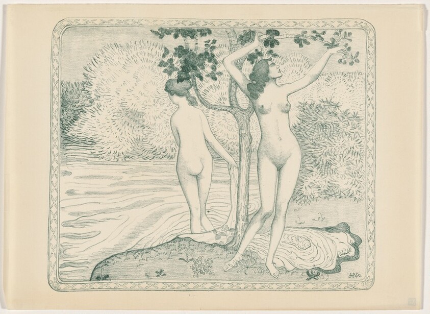 Eté (Deux baigneuses nues sous un arbre au bord de l'eau)