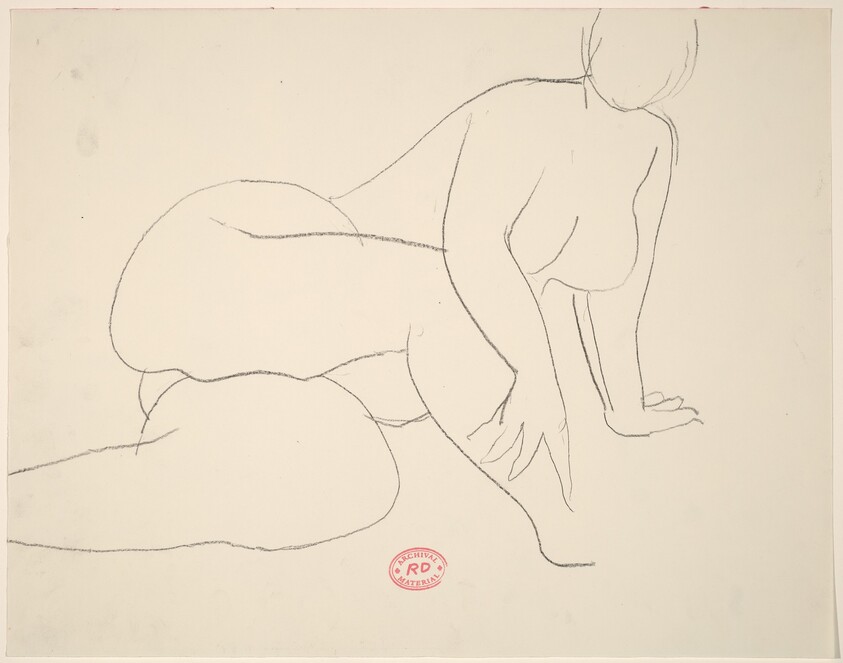 Untitled [nude resting on her left side and leaning on her left hand]