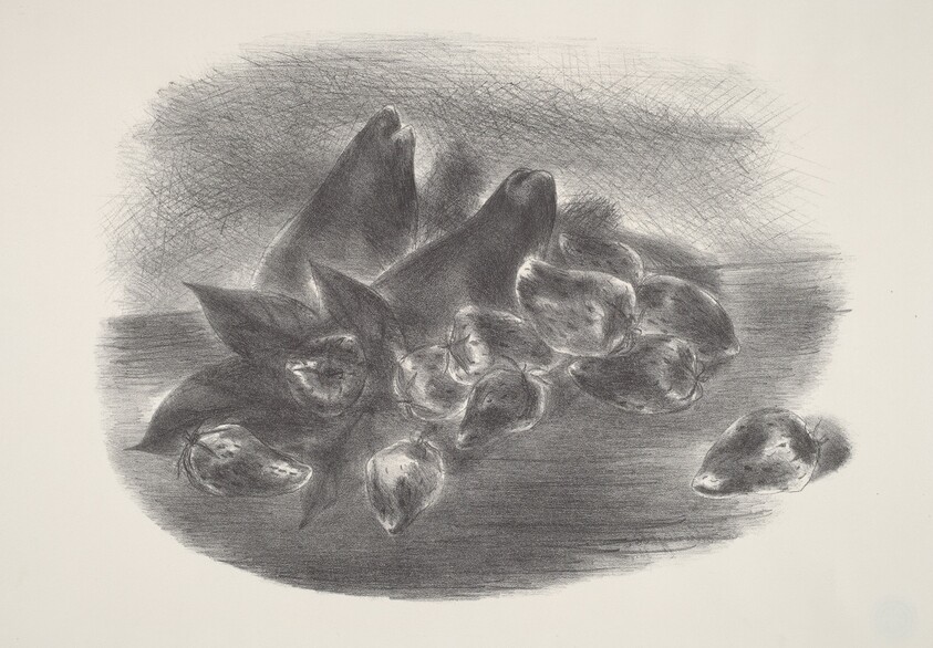 Two Pears and Strawberries—(Still Life)