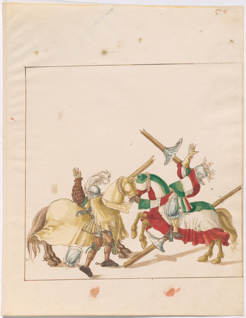 Mock Joust of War with Fixed Shields