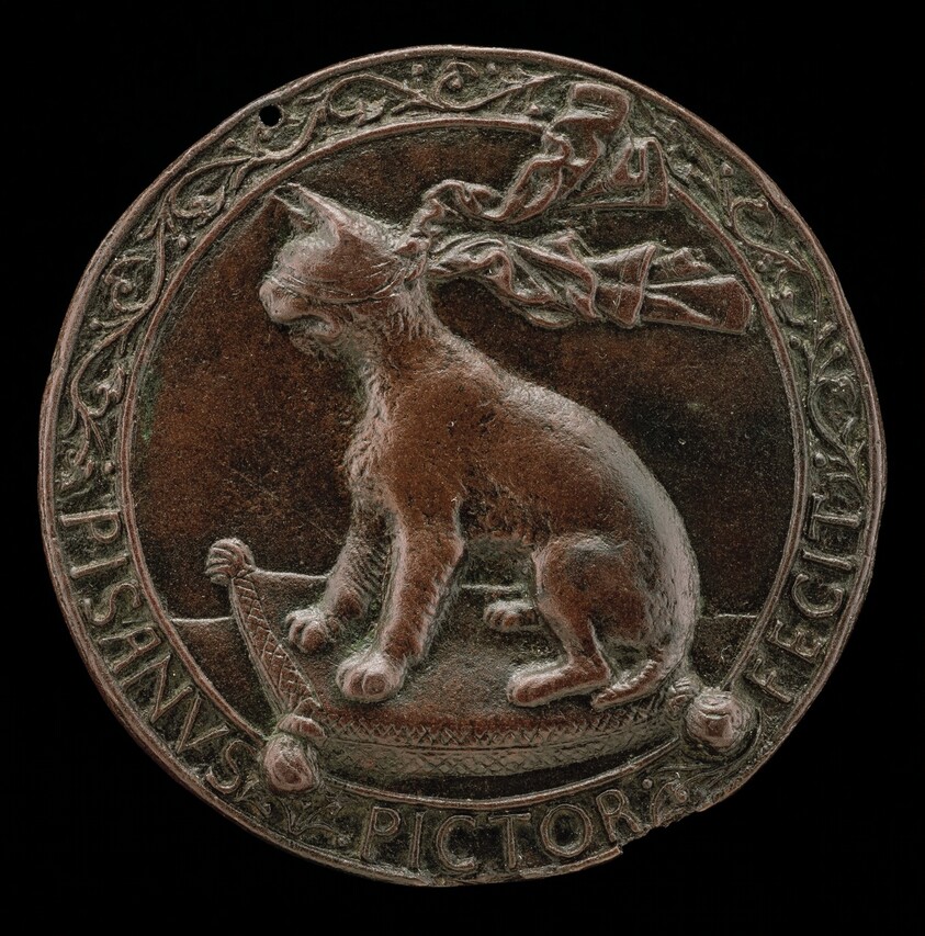 Blindfolded Lynx Seated on a Cushion [reverse]