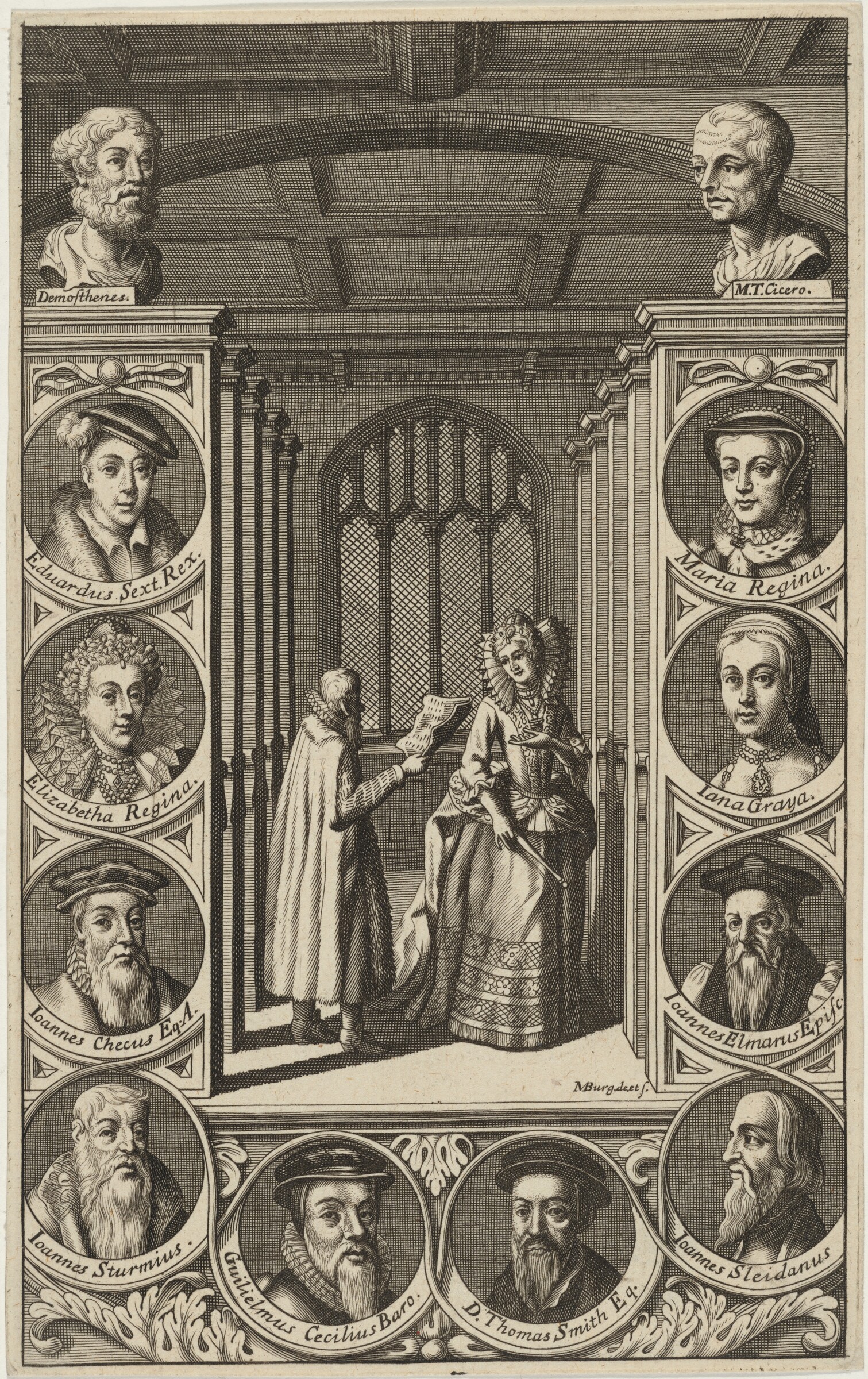 Roger Assham and Mary Surrounded by MedallianPortraits, Michael Burghers