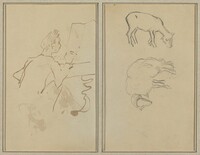 Man Playing Piano; Two Sheep [verso], Paul Gauguin, 1884-1888