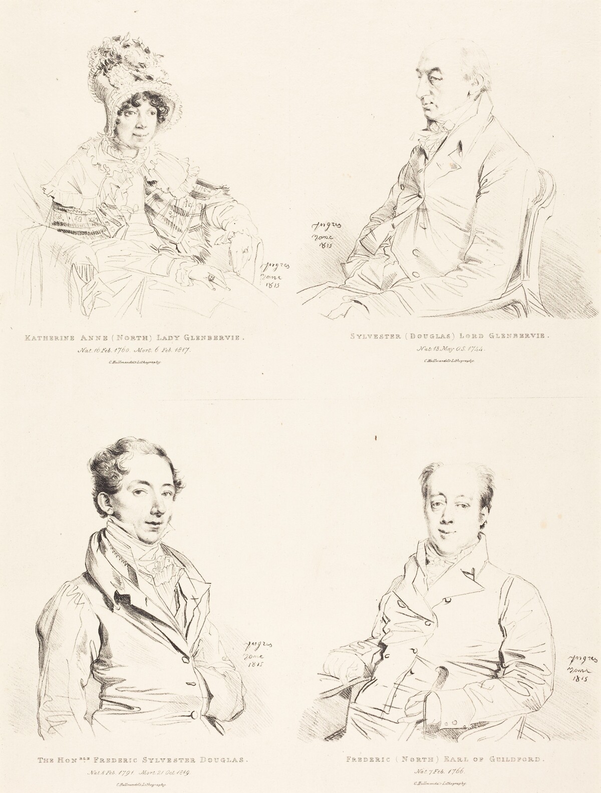 Sylvester (Douglas) Lord Glenbervie; Katherine Anne (North) Glenbervie; Frederic (North) Earl of Guilford; Frederic Sylvester Douglas