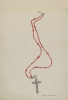 Coral Beads and Crucifix, Majel G. Claflin, c. 1937