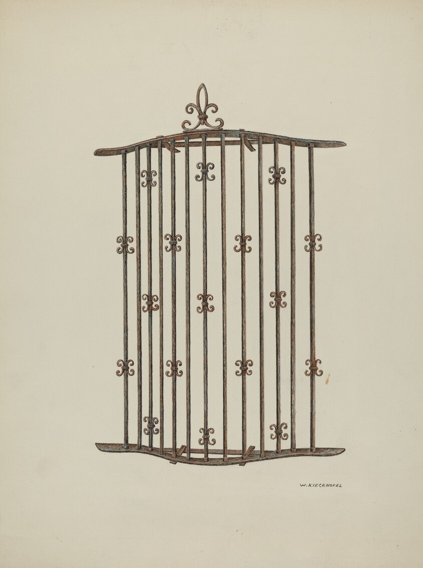 Iron Grille at Window: Restoration Drawing