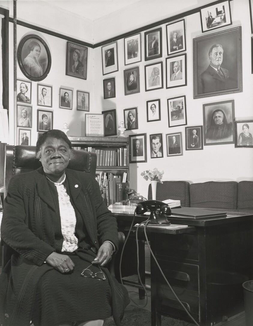 Daytona Beach, Florida. Bethune-Cookman College. Dr. Mary McLeod Bethune, founder and former president and director of the NYA (National Youth Administration) Negro Relations
