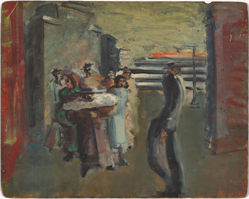 Untitled (street scene with walking man)
