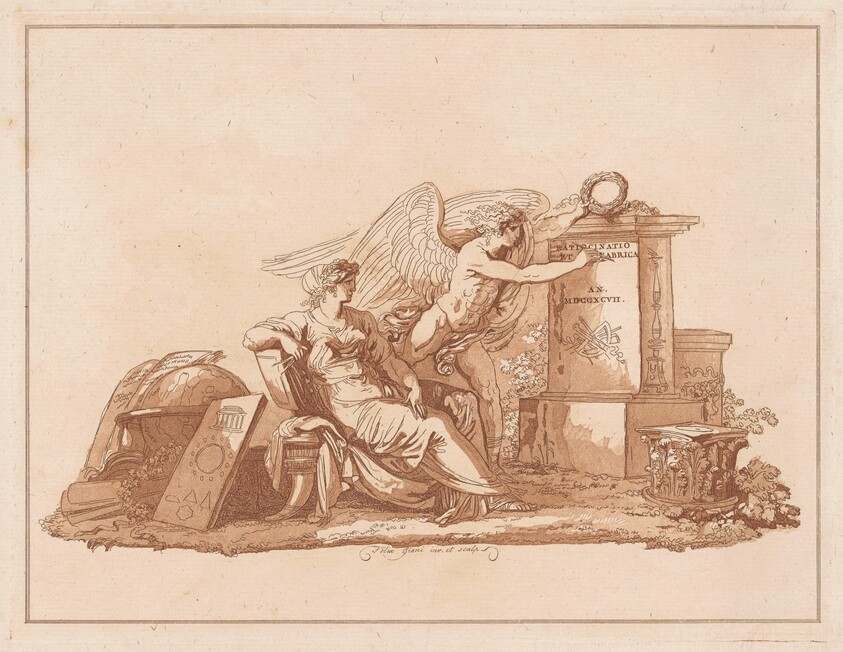 Personification of Architecture with the Genius of the Fine Arts