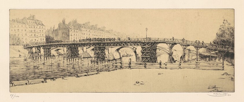 Le pont de la Tournelle en démolition (Demolition of the Tournelle Bridge)